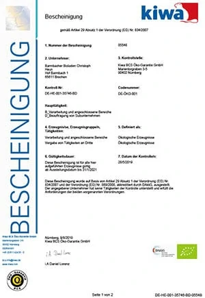 Barmbacher Bioladen BIO-Zertifikat